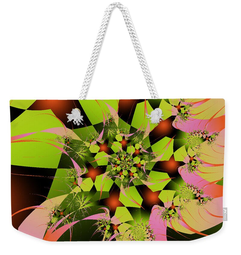 Fractal Art Weekender Tote Bag featuring the digital art Loud Bouquet by Elizabeth McTaggart