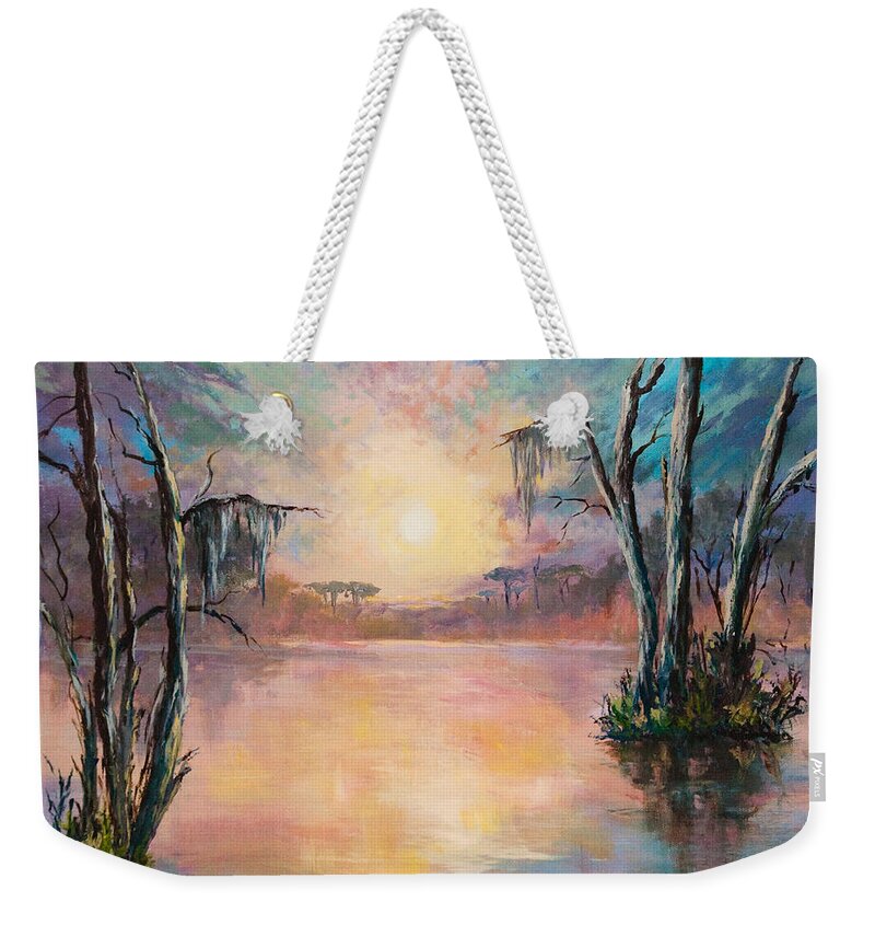 Louisiana Weekender Tote Bag featuring the painting Louisiana Sunset by Dianne Parks