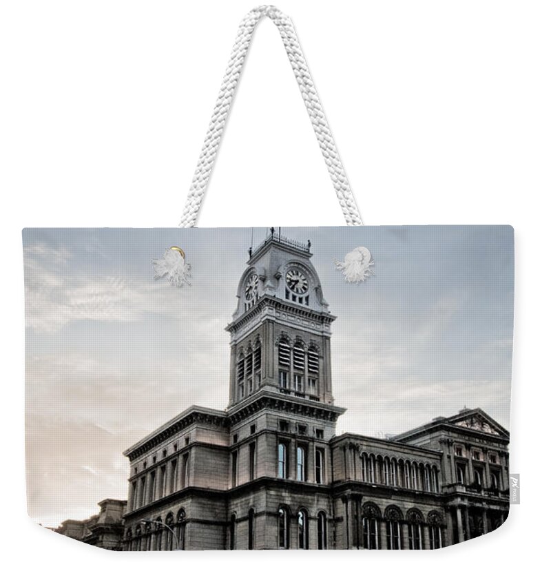 Louisville Weekender Tote Bag featuring the photograph Louisville City Hall by Shane Holsclaw