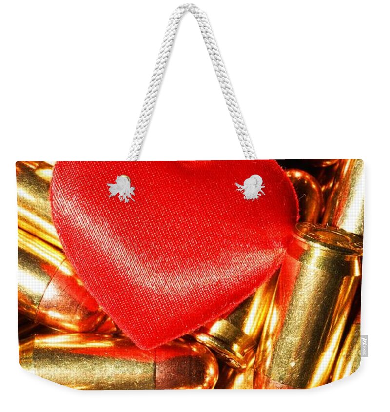 Heart Weekender Tote Bag featuring the photograph Love and Hate by Jonas Luis