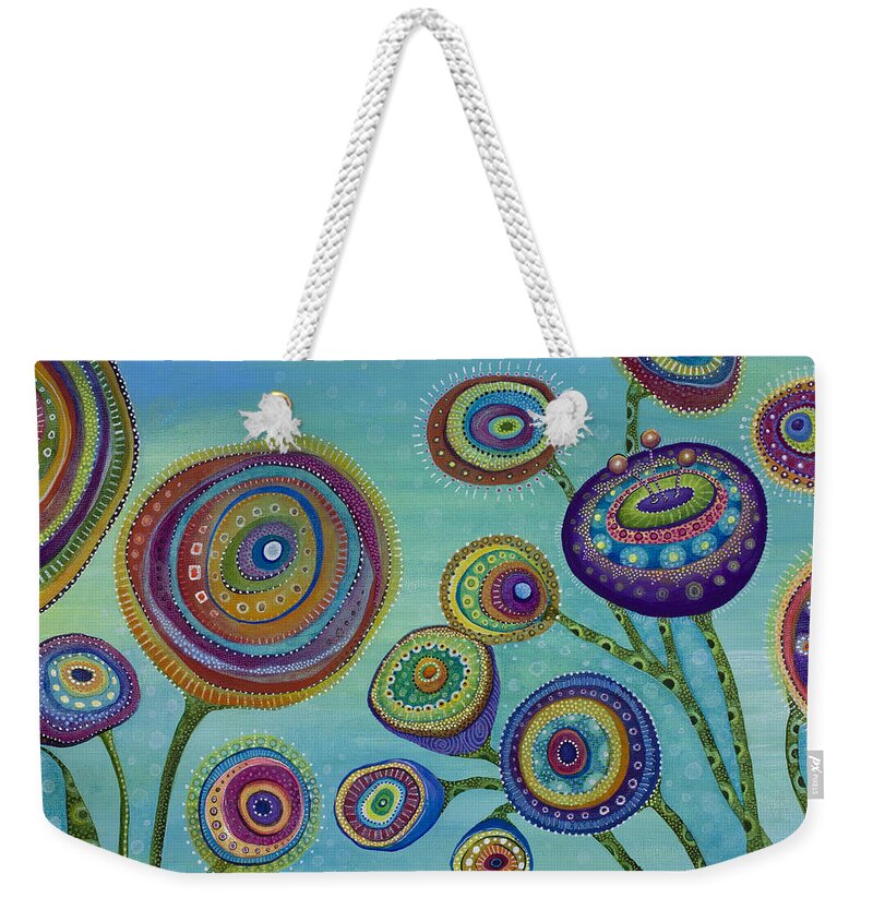 Flower Weekender Tote Bag featuring the painting Love and Light by Tanielle Childers