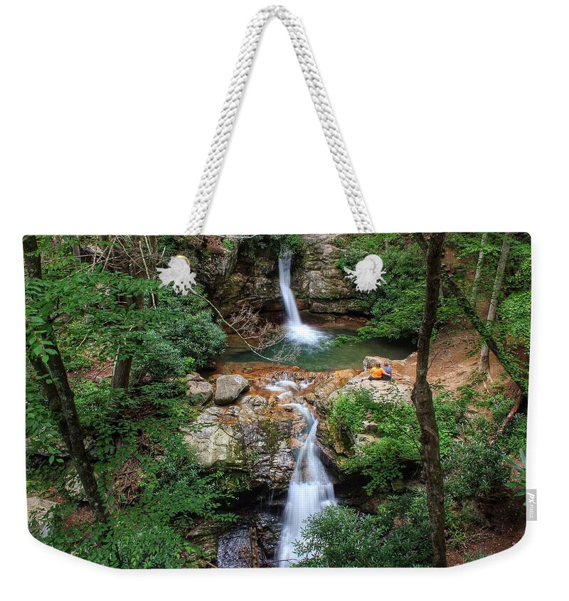 The Blue Hole Weekender Tote Bag featuring the photograph Love at the Blue Hole by Chris Berrier
