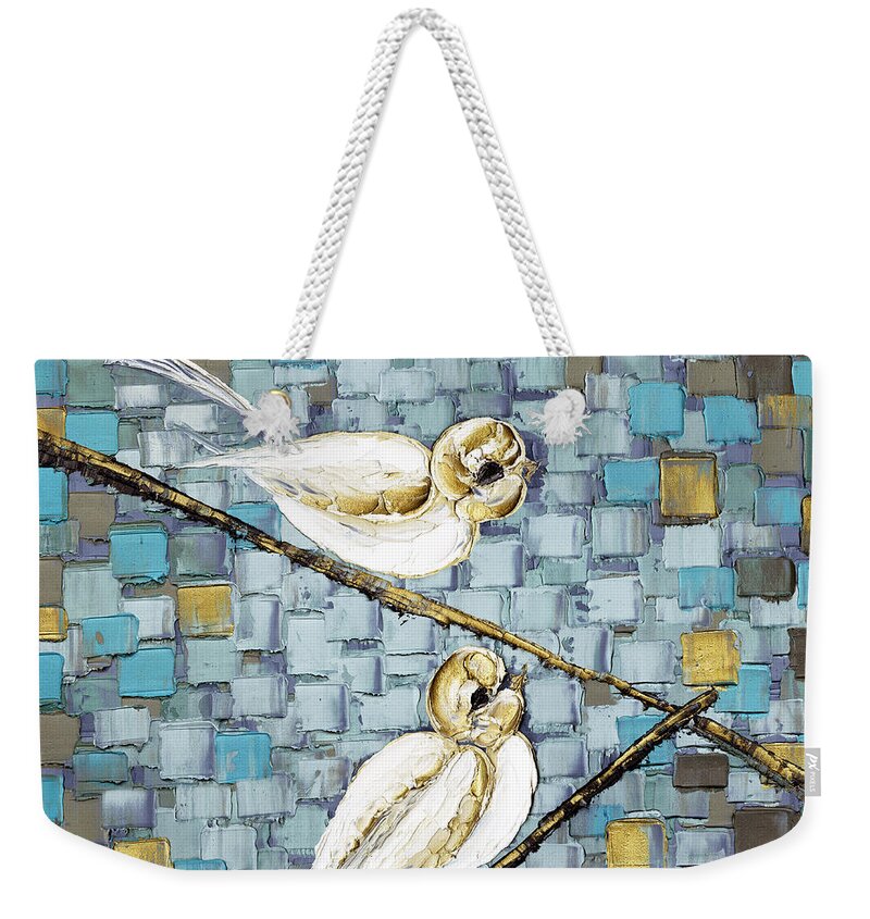 Birds Weekender Tote Bag featuring the painting Love Birds by Susanna Shaposhnikova