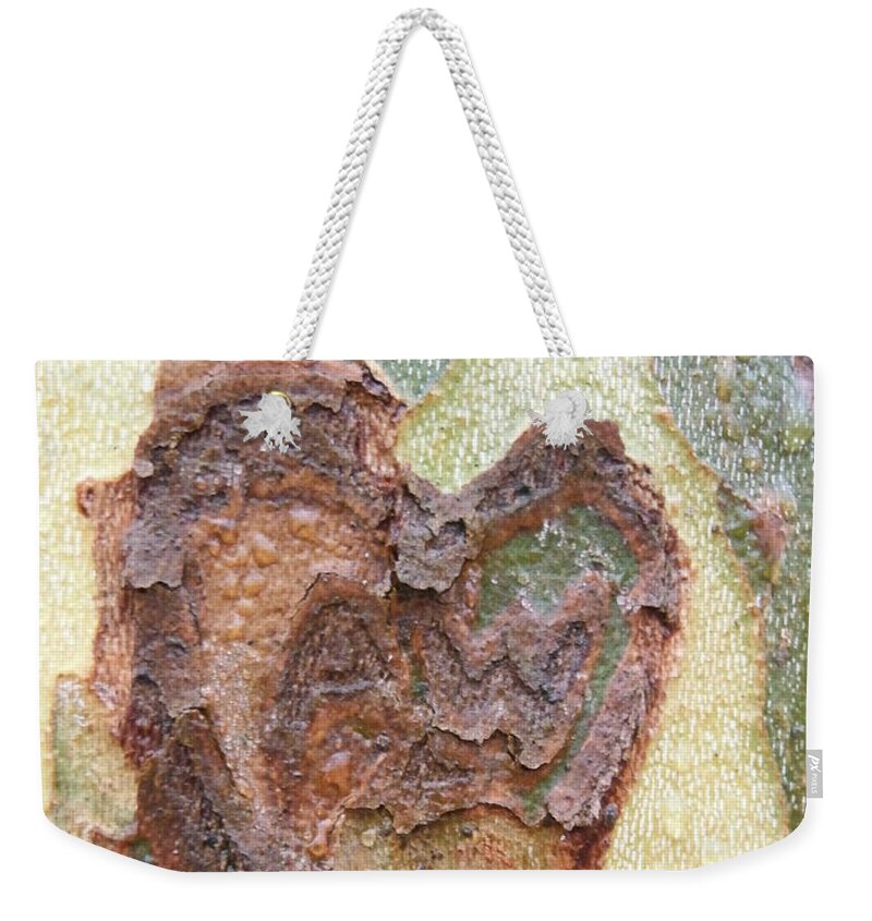 Heart Weekender Tote Bag featuring the photograph Love Is A Sycamore Tree by Paddy Shaffer