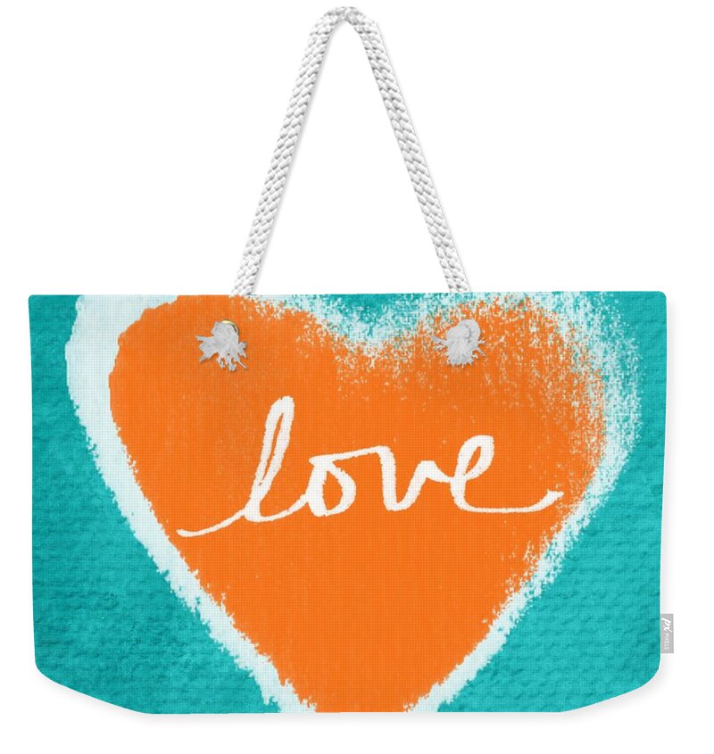 Heart Weekender Tote Bag featuring the mixed media Love by Linda Woods