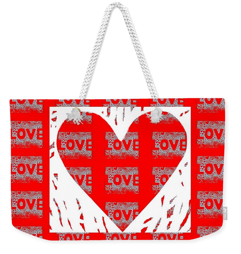 Love Weekender Tote Bag featuring the digital art Love On Love by Helena Tiainen