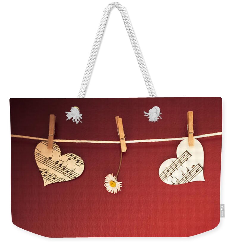 Anniversary Weekender Tote Bag featuring the photograph Love on the Line by Jan Bickerton