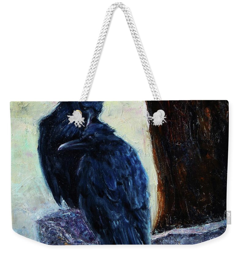 Crows Weekender Tote Bag featuring the painting Love Season I by Xueling Zou
