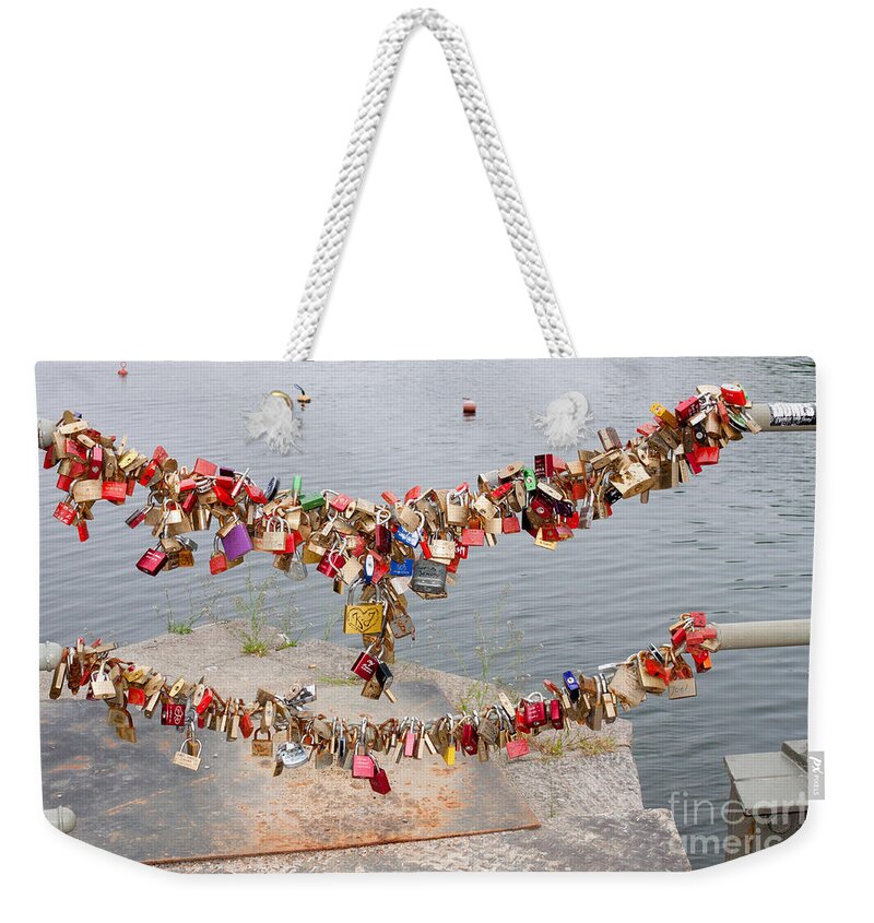 Europe Weekender Tote Bag featuring the photograph Lover's Locks by Thomas Marchessault