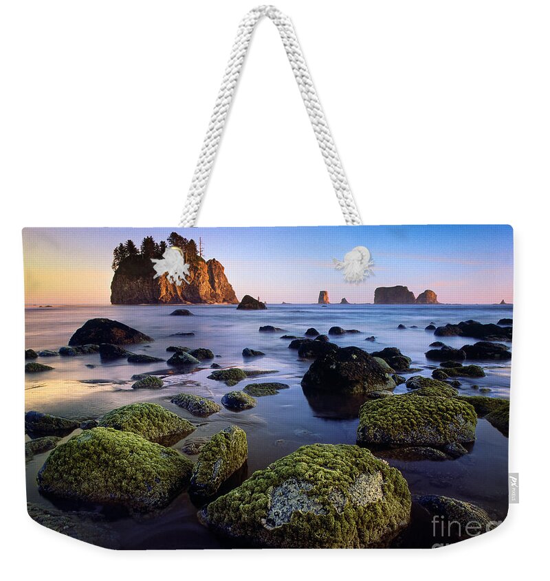 America Weekender Tote Bag featuring the photograph Low Tide at Second Beach by Inge Johnsson