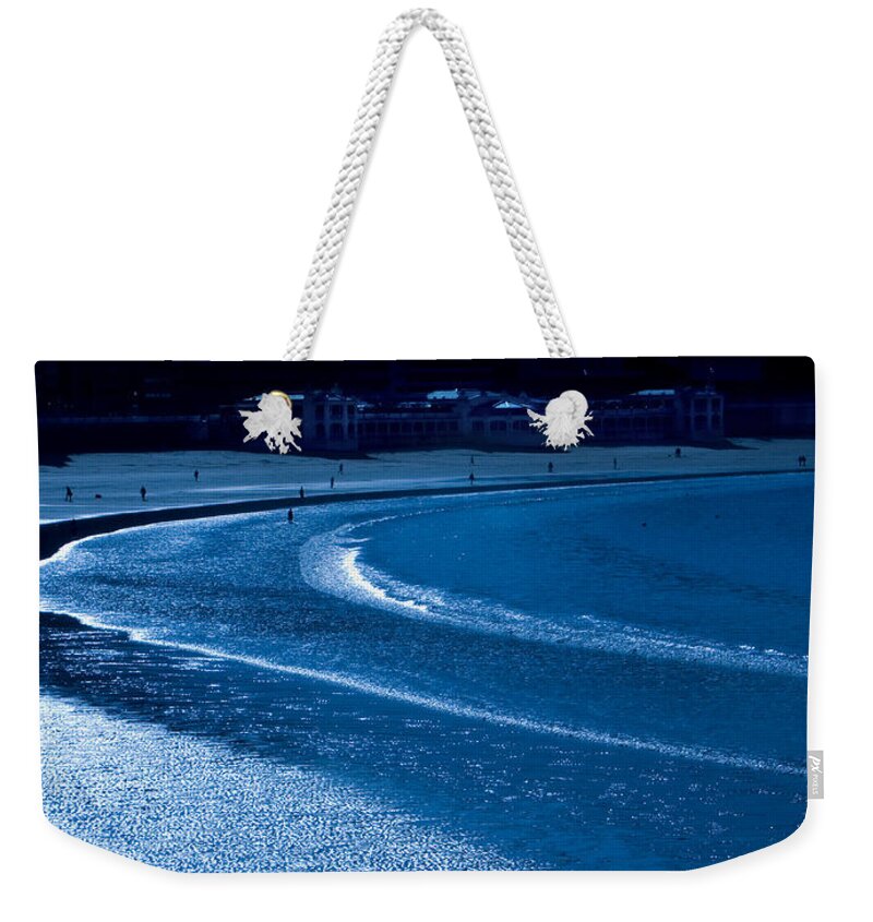Low Tide Weekender Tote Bag featuring the photograph Low Tide in Blue by Weston Westmoreland
