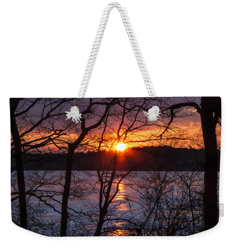 Lowell Holly Weekender Tote Bag featuring the photograph Lowell Holly Sunset by Frank Winters