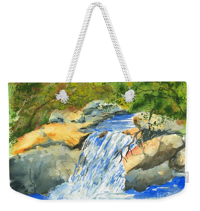 Burch Creek Weekender Tote Bag featuring the painting Lower Burch Creek by Walt Brodis