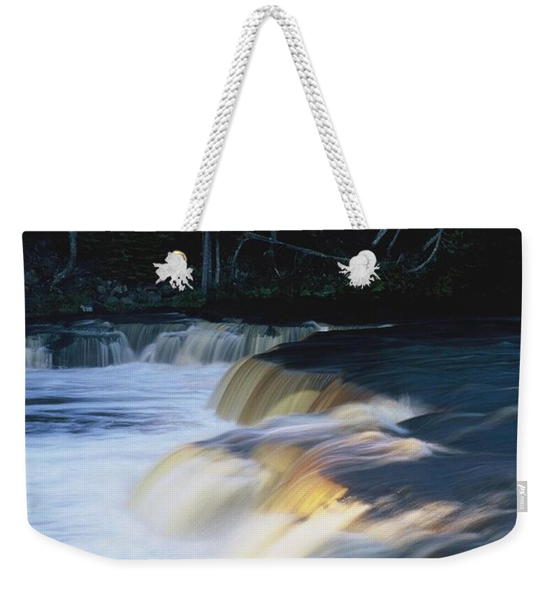 Water Weekender Tote Bag featuring the photograph Lower Tahquamenon Falls by Randy Pollard