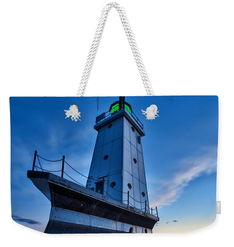 Lighthouse Weekender Tote Bag featuring the photograph Ludington Lighthouse by Sebastian Musial