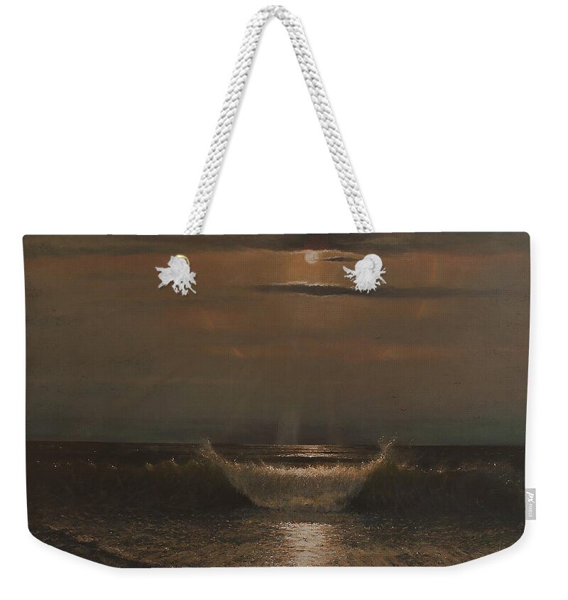 Seascape Weekender Tote Bag featuring the painting Lunar Apparition by Blue Sky