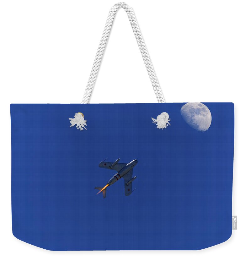 Mig 17 Weekender Tote Bag featuring the photograph Lunar MiG 17 by Jonathan Davison