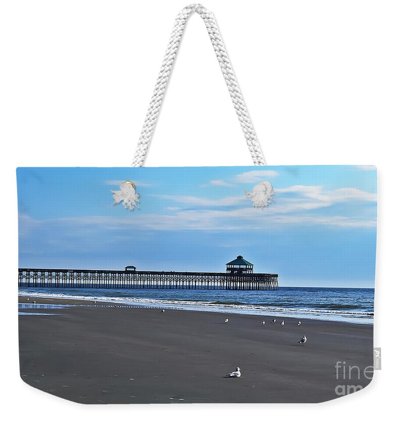 Folly Beach Weekender Tote Bag featuring the photograph Lunch at Folly Beach by Elvis Vaughn