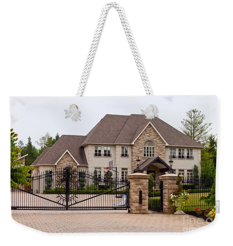 Luxury Weekender Tote Bag featuring the photograph Luxury Home by Les Palenik