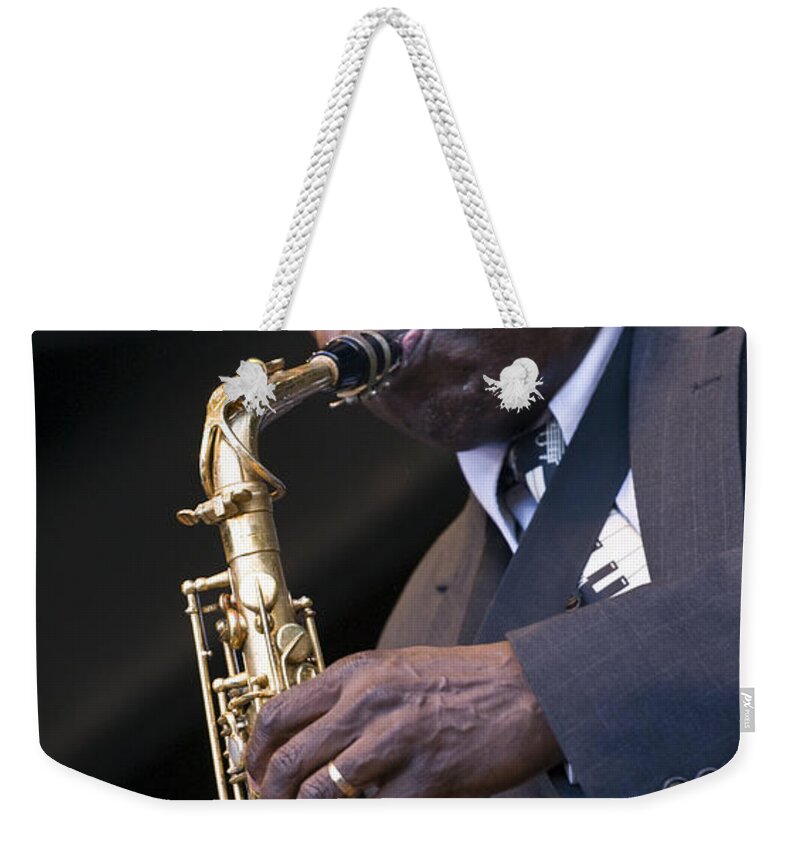 Craig Lovell Weekender Tote Bag featuring the photograph Maceo Parker by Craig Lovell