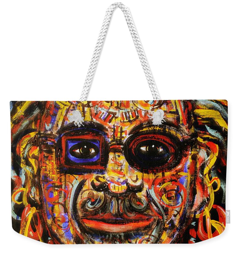 Face Weekender Tote Bag featuring the painting Macho by Natalie Holland