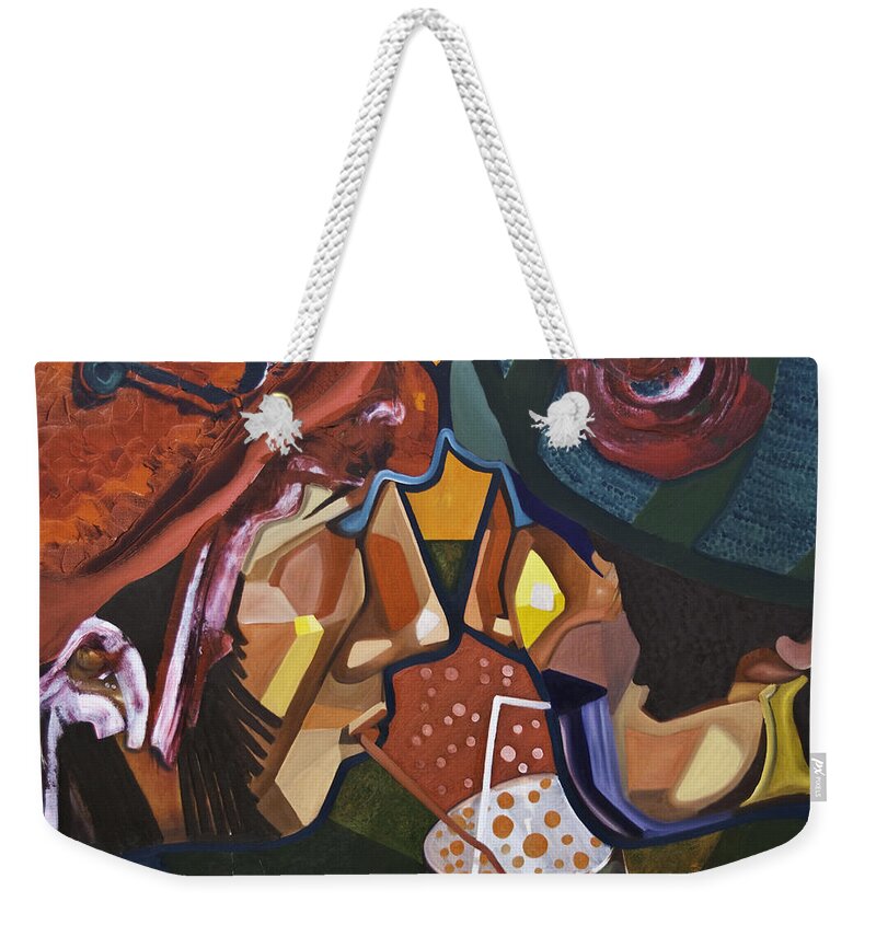Share Weekender Tote Bag featuring the painting Made For Sharing by James Lavott