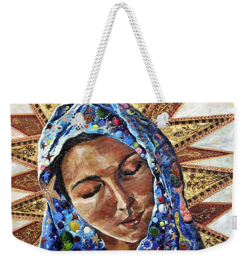 Madonna Weekender Tote Bag featuring the painting Madonna of the Dispossessed by Mary C Farrenkopf