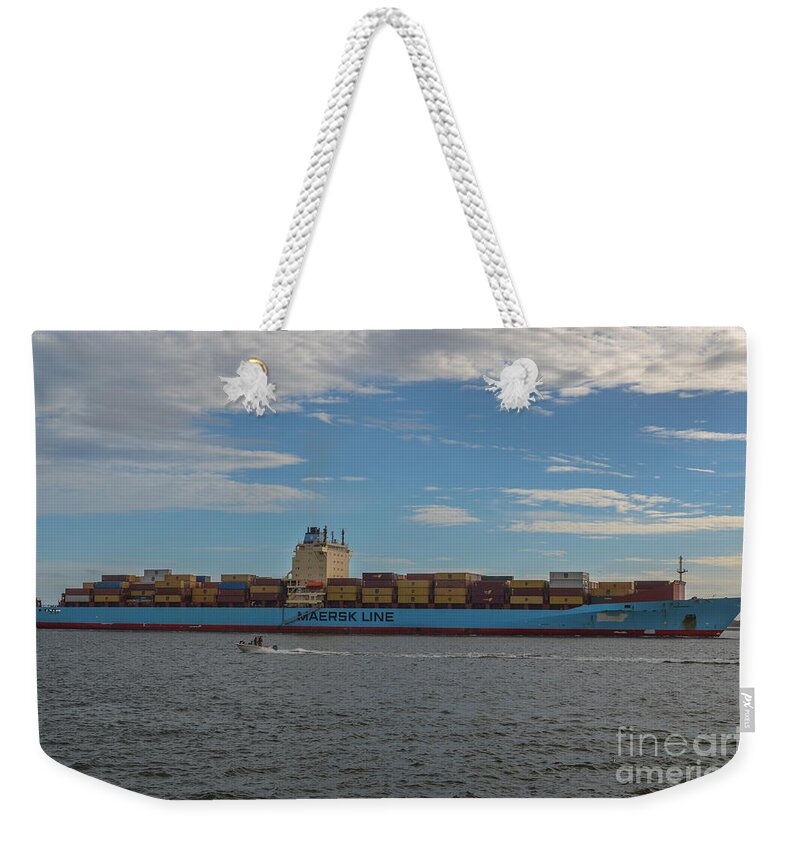 Ship Weekender Tote Bag featuring the photograph Ocean Going Freighter by Dale Powell