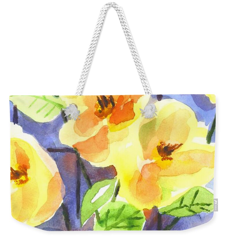 Magnolias Weekender Tote Bag featuring the painting Magnolias by Kip DeVore