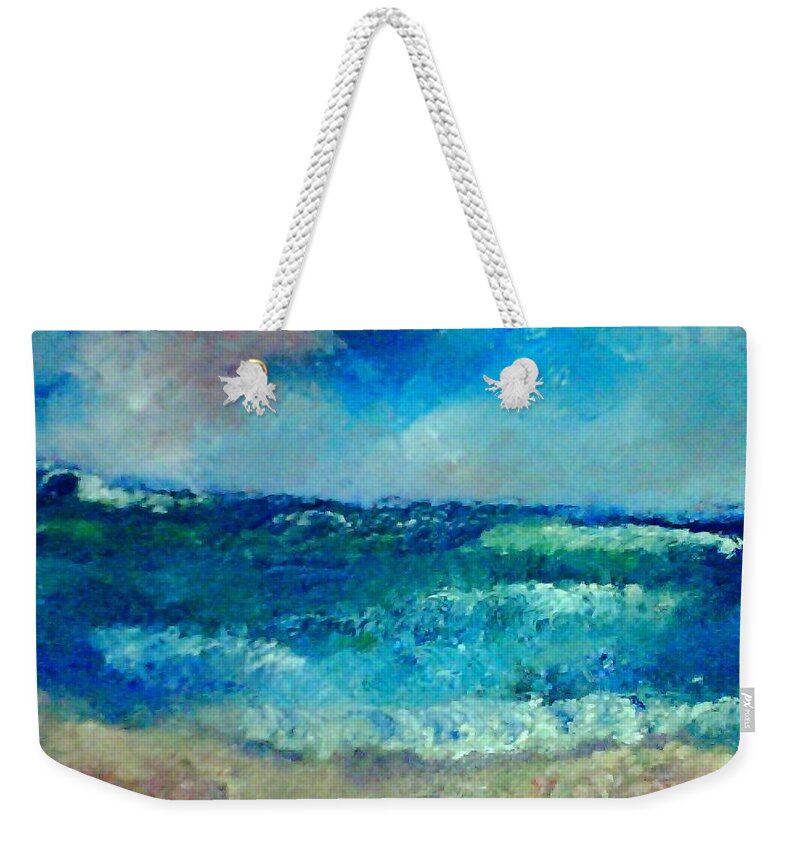 Water Weekender Tote Bag featuring the painting Majestic Fury by Suzanne Berthier