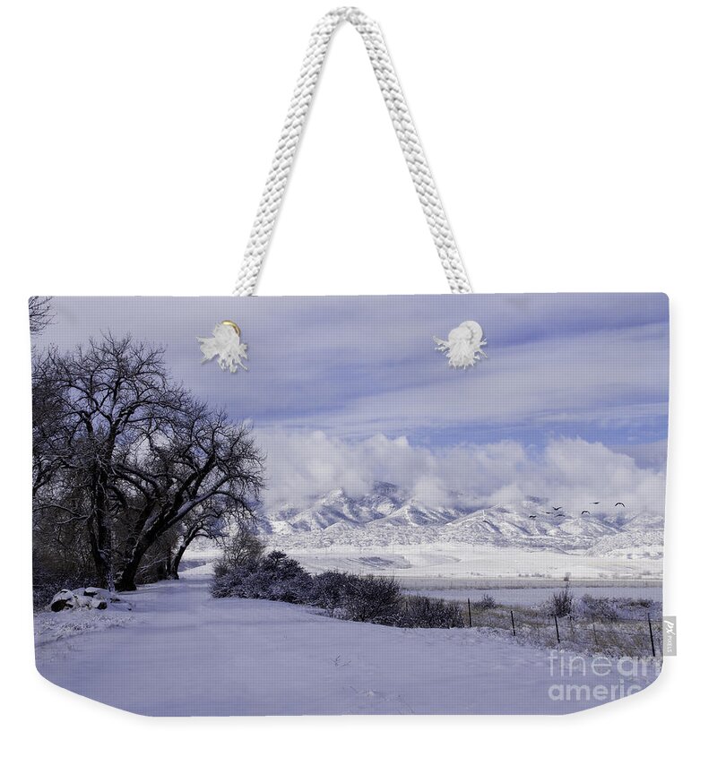 Co. Usa Weekender Tote Bag featuring the photograph Making First Tracks by Kristal Kraft