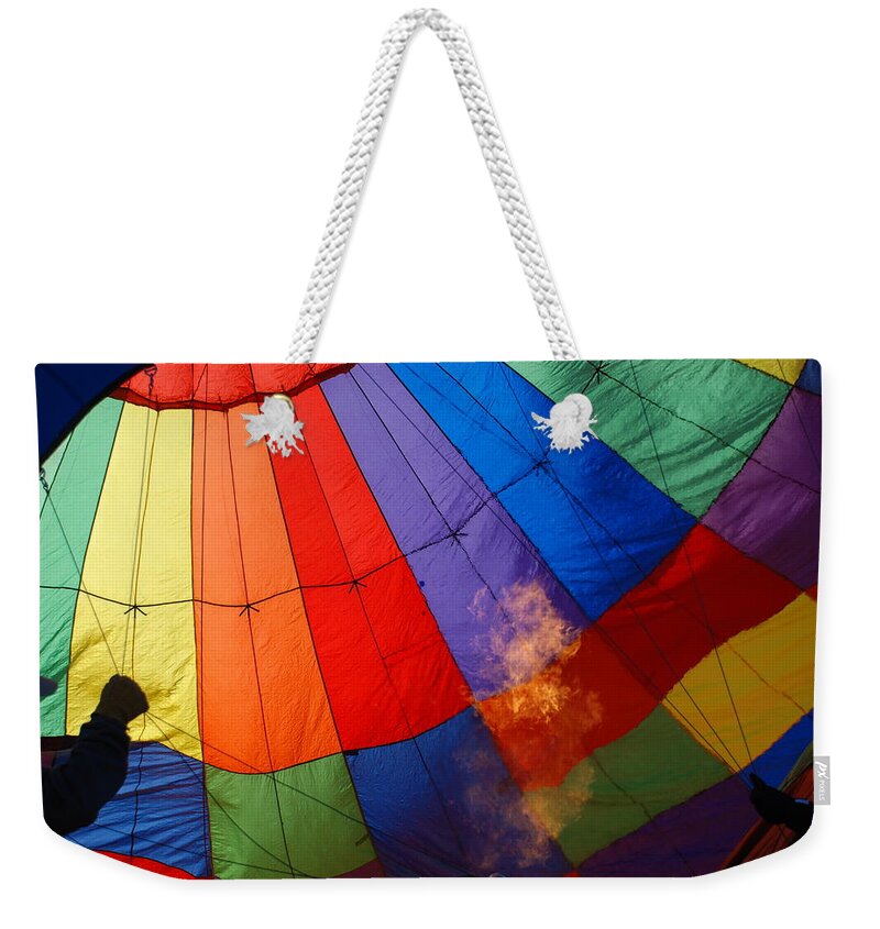Colorful Weekender Tote Bag featuring the photograph Making the air hot by Ron Roberts