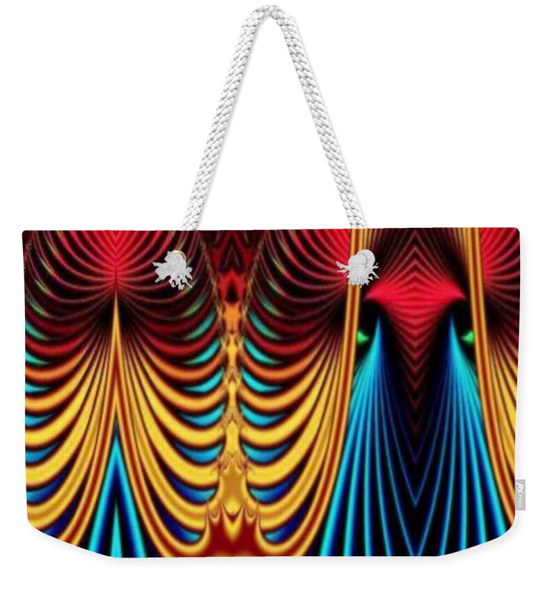 Abstract Weekender Tote Bag featuring the mixed media Male and Female by Rafael Salazar