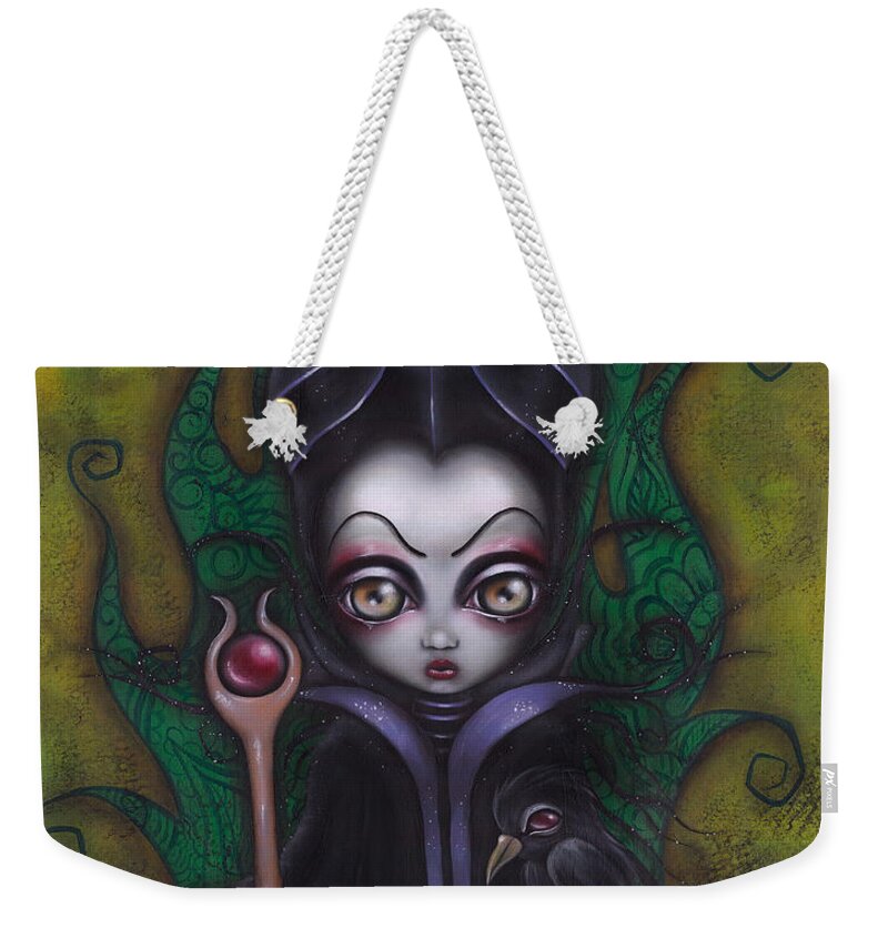 Villains Weekender Tote Bag featuring the painting Maleficent by Abril Andrade