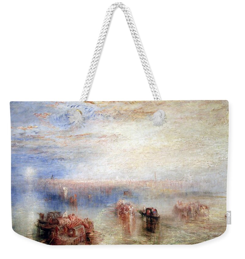 Approach To Venice Weekender Tote Bag featuring the photograph Turner's Approach To Venice by Cora Wandel