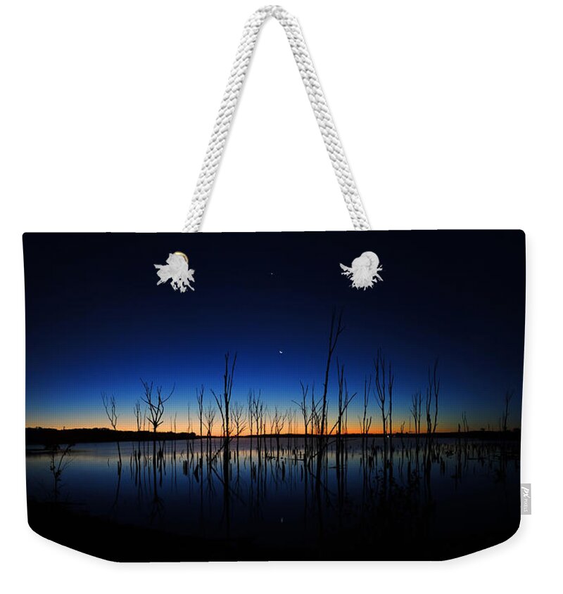 Manasquan Reservoir Weekender Tote Bag featuring the photograph Manasquan Reservoir at Dawn by Raymond Salani III