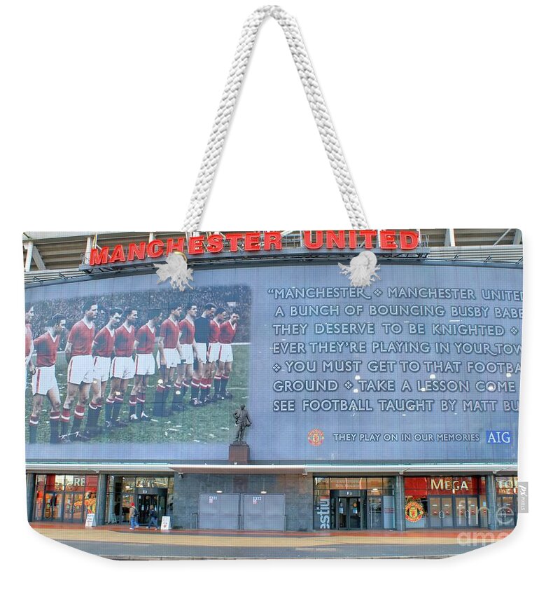Manchester United Weekender Tote Bag featuring the photograph Manchester United Busby Babes by David Birchall