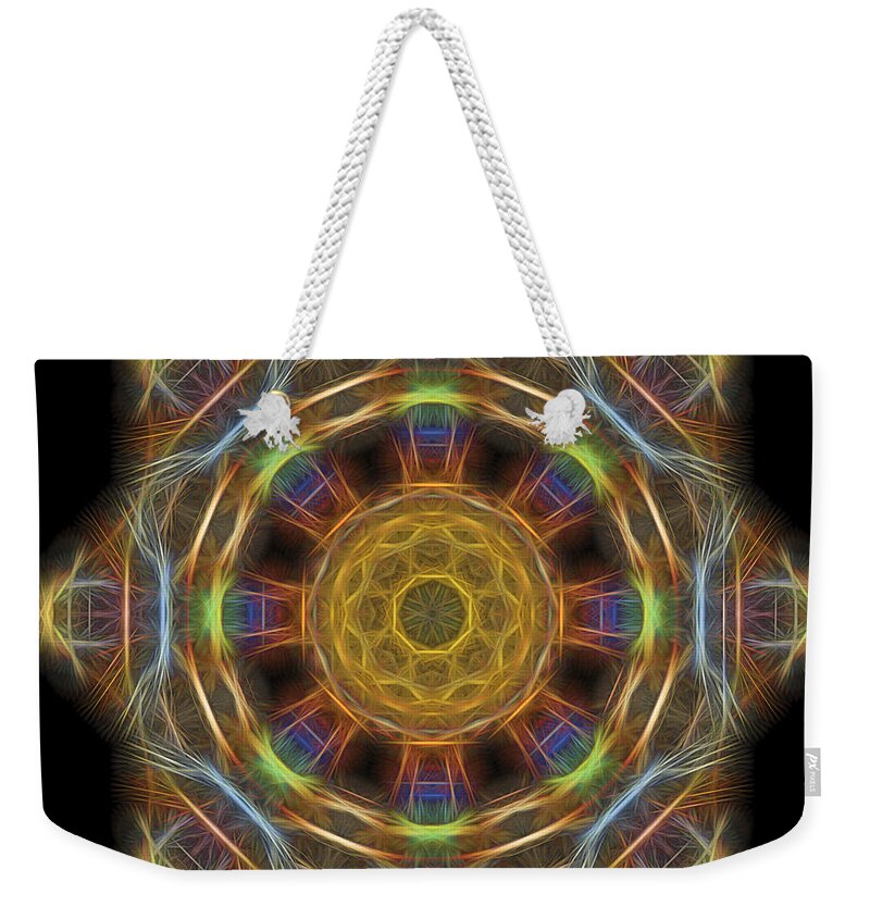 Mandala Weekender Tote Bag featuring the digital art Mandala Of Light 1 by William Horden