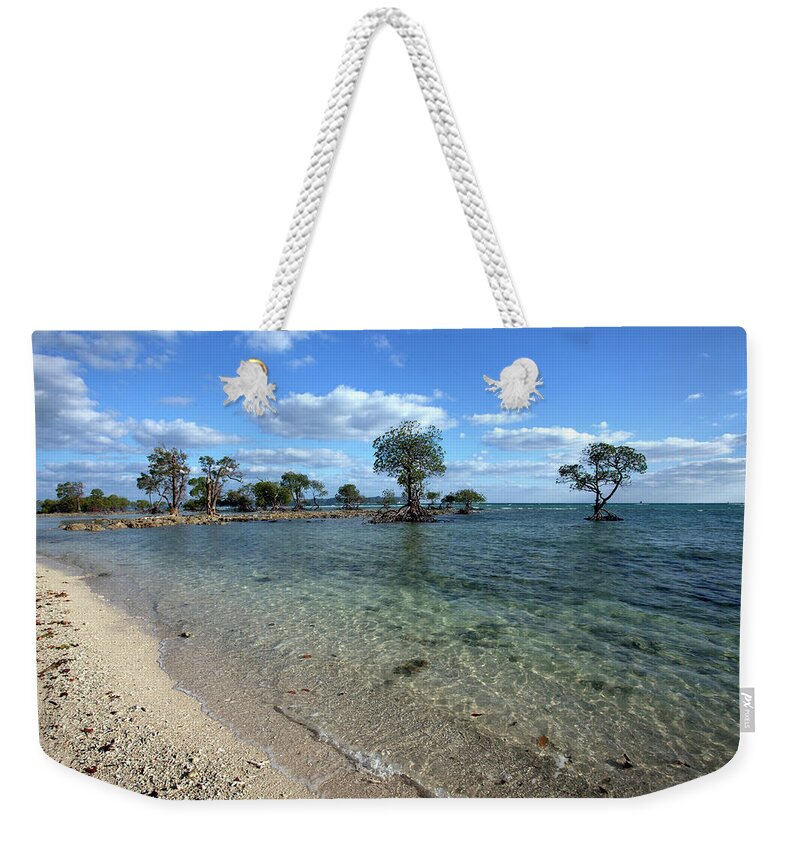 Scenics Weekender Tote Bag featuring the photograph Mangrove Tree In Seawater,neil Island by Partha Pal