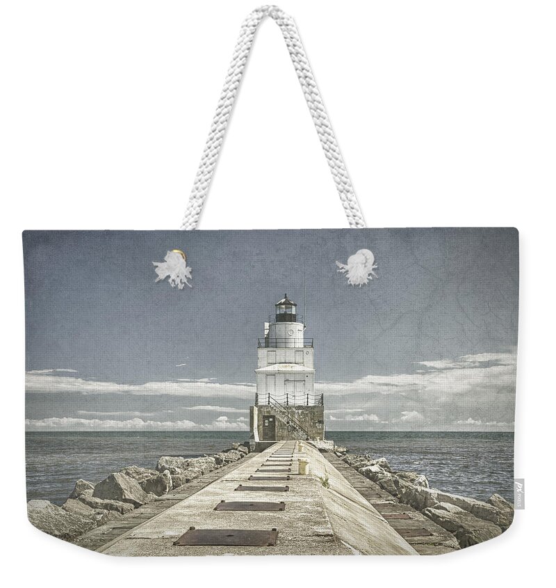 Architecture Weekender Tote Bag featuring the photograph Manitowoc Breakwater Lighthouse II by Joan Carroll