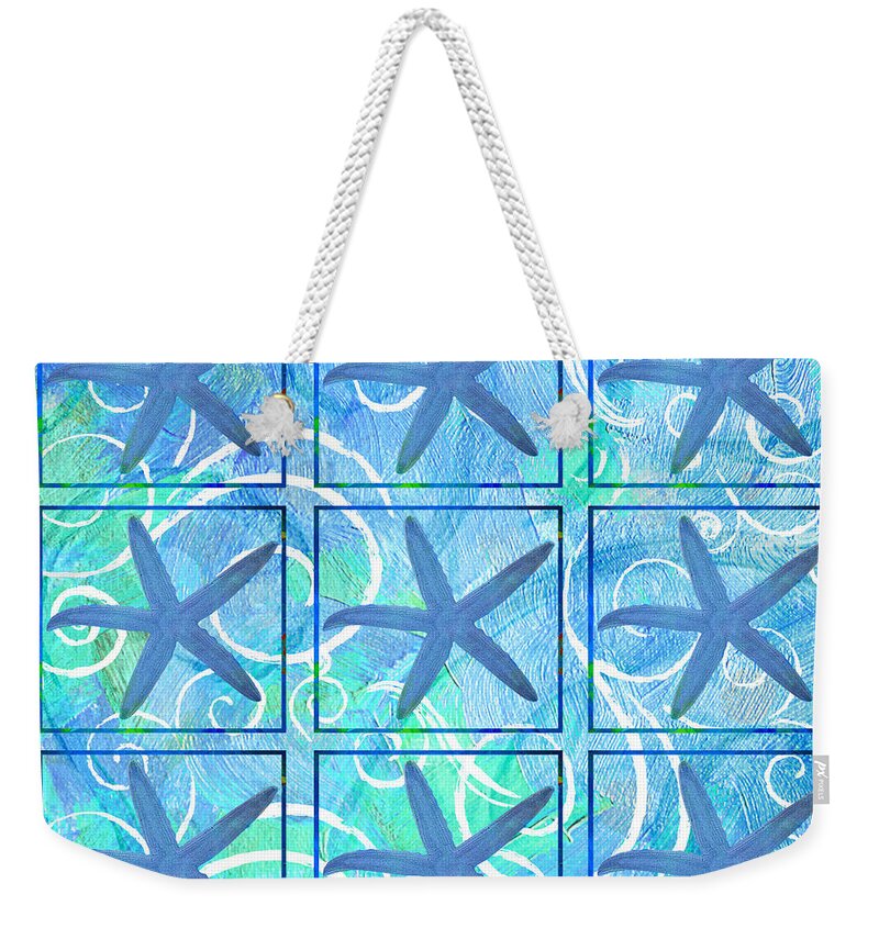 Starfish Weekender Tote Bag featuring the painting Many Stars by Jan Marvin by Jan Marvin