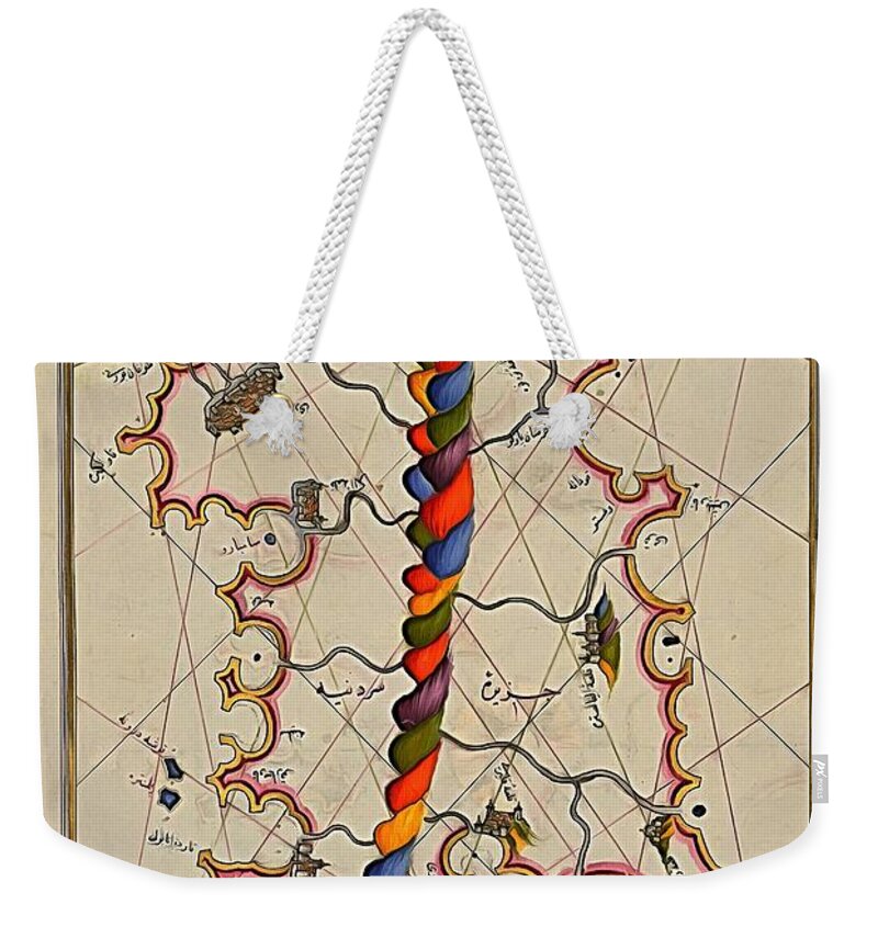 Medieval Map Weekender Tote Bag featuring the digital art Map of the Island of Sardinia by Dragica Micki Fortuna