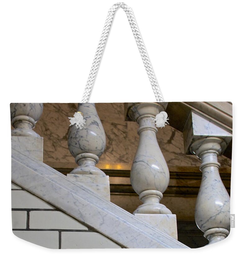 Annapolis Weekender Tote Bag featuring the photograph Marble Staircase by Mark Dodd