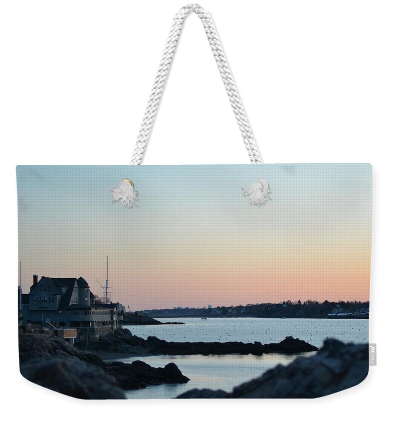 Marblehead Weekender Tote Bag featuring the photograph Marblehead at Dusk Chandler Hovey Park by Toby McGuire