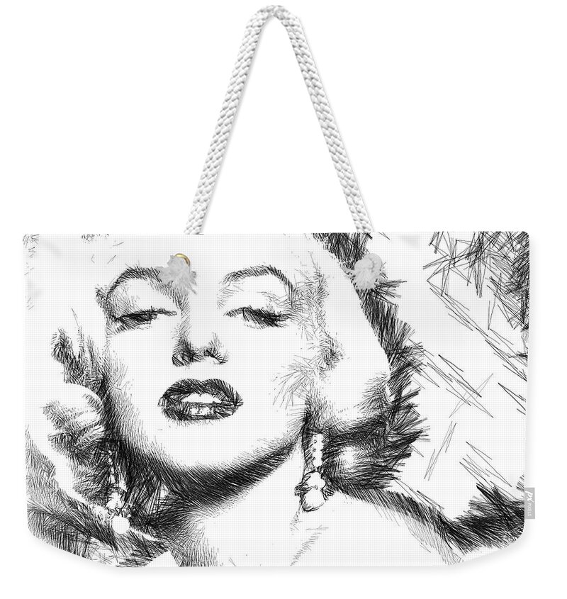 Marilyn Monroe Weekender Tote Bag featuring the digital art Marilyn Monroe - The One and Only by Rafael Salazar
