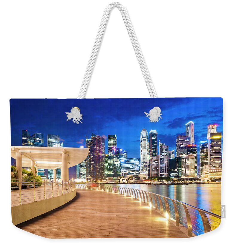 Downtown District Weekender Tote Bag featuring the photograph Marina Bay Promenade, Singapore by John Harper