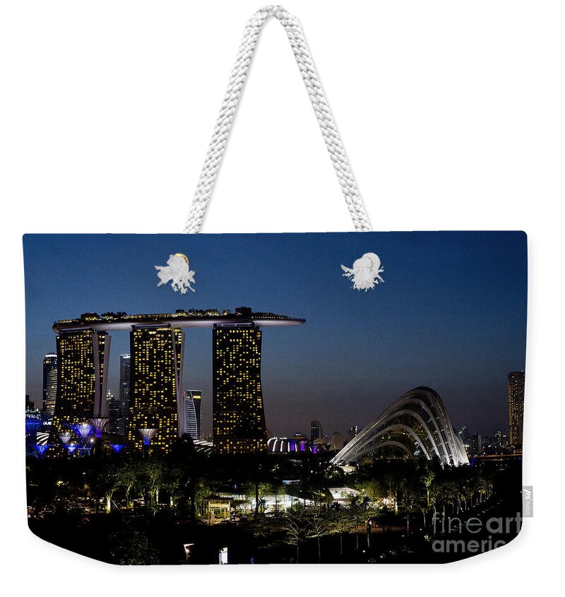 Photography Weekender Tote Bag featuring the photograph Marina Bay Skyline by Ivy Ho