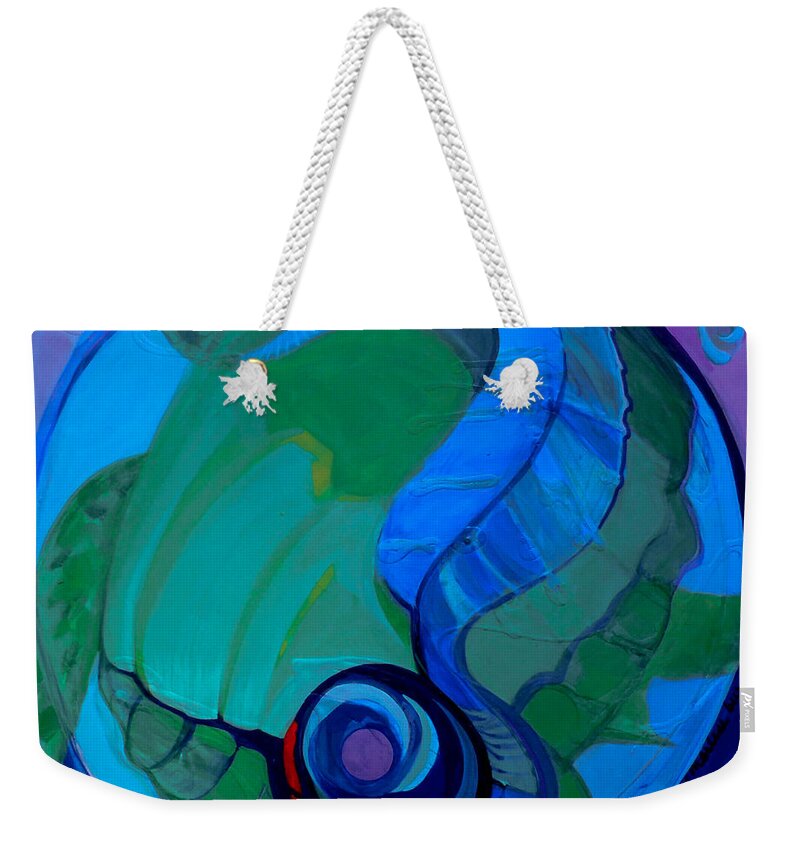 Sea Weekender Tote Bag featuring the painting Marriage of the SEA by Marlene Burns