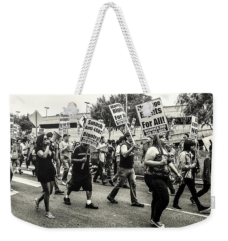Rebecca Dru Photography Weekender Tote Bag featuring the photograph Marriage Rights for All by Rebecca Dru