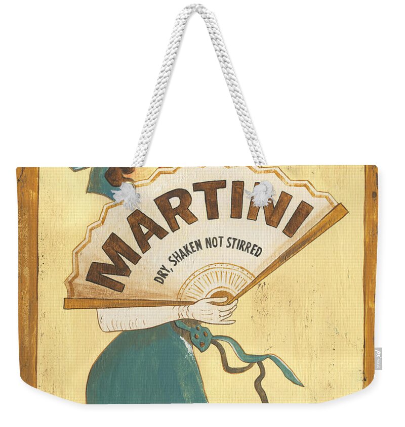 Martini Weekender Tote Bag featuring the painting Martini dry by Debbie DeWitt